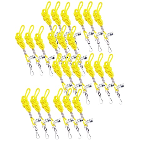 Sicurix Standard Lanyard Hook Rope Style, Yellow, PK24 68907